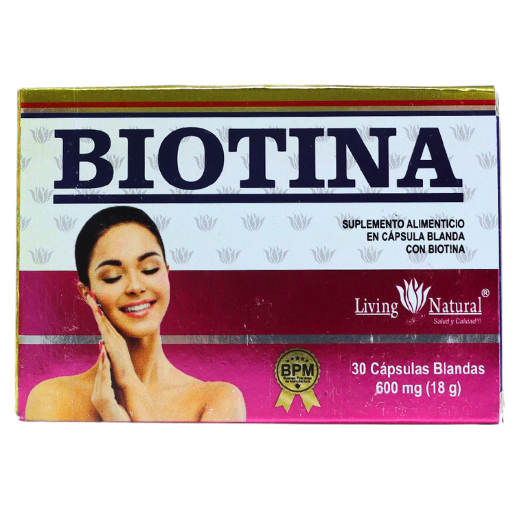BIOTINA 30 CÁPSULAS – LIVING NATURAL
